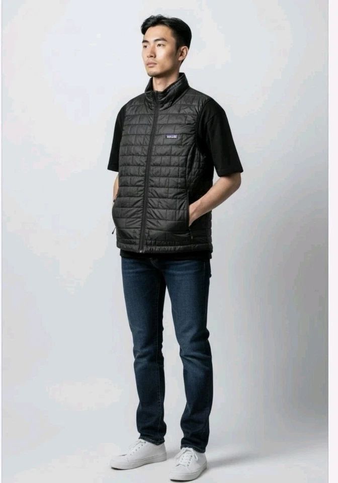 Patagonia Men's Nano Puff Vest in Black. Size Large. With Tags