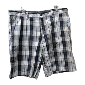 Van Heusen Studio blau/weiß/schwarz karierte gerade Herrenshorts Größe 38 Schrittlänge 9,5 - Bild 1 von 8