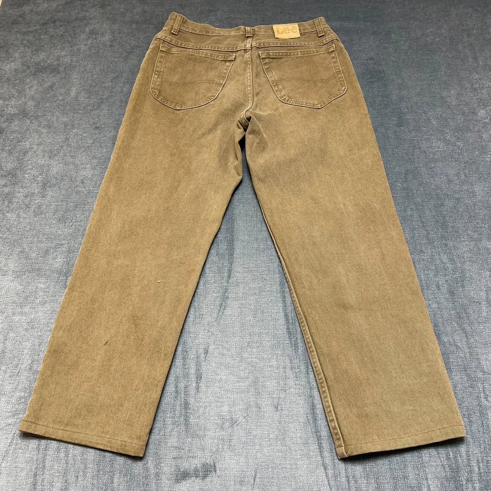 Vintage Lee Pants Mens 32x30 Brown Canvas Cotton Medium Wash Straight Leg - Image 1 of 4