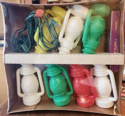 Винтажный Noma выдувной пресс-формы фонарь патио RV 7 Tiki света струнных инструментов вечеринки Lites неиспользованный - Изображение 1 из 4