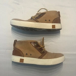 Timberland Canvas Chukka Boots Casual Lace Up Ankle Shoes Tan Brown Mens 7.5 - Picture 1 of 11