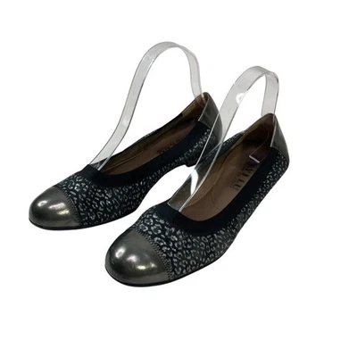 ANYI LU Ballet Pisos 6 36.5 Mujeres Negro Leopardo Metálico Puntera Elástica Sin Cordones Foto 1 de 4
