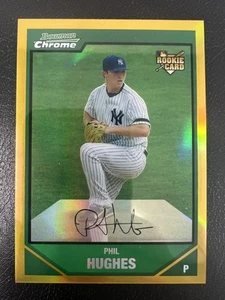Phil Hughes 2007 Bowman Chrome Draft Picks #BDP49 Gold Refractor /50 Rookie - Picture 1 of 2