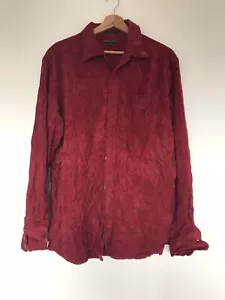 Point Zero Vintage Corduroy Shirt Burgundy Classic Fit 100% Cotton Size XL Mens - Picture 1 of 10