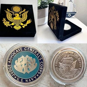 US NAVY (JAG) JUDGE ADVOCATE GENERAL'S CORPS Challenge Coin with velvet case - Picture 1 of 4