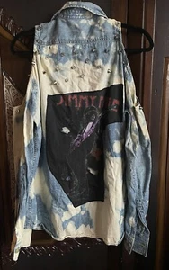 RP4LF JIMMY PAGE LED Zeppelin Denim Shirt Tie Dye Distressed  *Please Read* - Picture 1 of 21