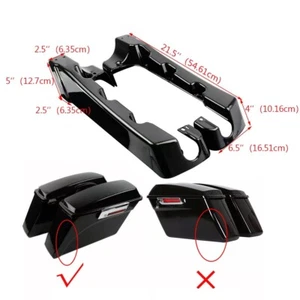 Saddlebag Extension For Harley Touring Electra Street Road Glide 1994-2013 BLACK - Picture 1 of 5