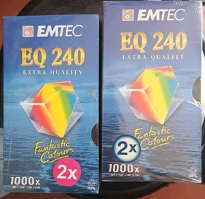 4 Cassettes Video vierges - Neuves s/Blister - EMTEC - EQ 240 - Extra Quality  - Zdjęcie 1 z 2