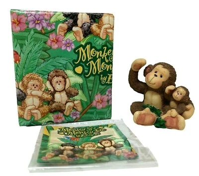 Figura Enesco Mono Ver Mono Padre e Hijo #507903 Con Caja Foto 1 de 4