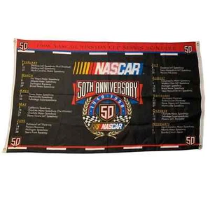 Vintage NASCAR 50th Anniversary 1948-1998 Banner Flag - Picture 1 of 8