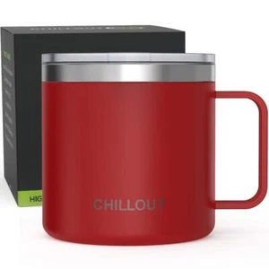 Stainless Steel 16 Oz Vacuum Insulated Coffee Mug With Handle And Lid Large Ther - Picture 1 of 8