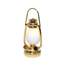Dolls House Victorian Brass Lamp Oil Lantern Lamp LED Battery Warm Light