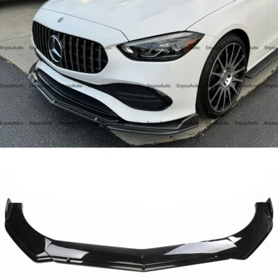 For Mercedes-Benz AMG35 AMG45 GT Front Bumper Lip Spoiler Splitter Glossy Black - Image 1 of 4