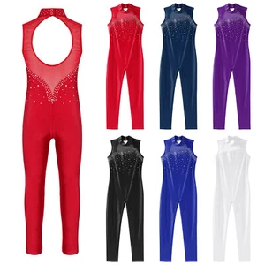 Kids Girls Bodysuit Jazz Jumpsuit Backless Leotards Yoga Rompers Dance Costume - Picture 1 of 69