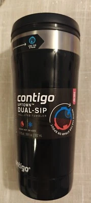 Vaso aislado doble sorbo Cogo Uptown caliente o frío 18 oz negro NUEVO Foto 1 de 4