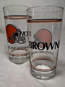 Vintage Cleveland Browns Football. Bier Getränk Libbey 61/2" Glas 2 Stück NFL. - Bild 1 von 11