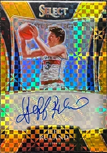 Jeff Ruland 2021-22 Panini Select ##SS-JRL Select Signatures Gold Prizm /10 (SP) - Picture 1 of 2