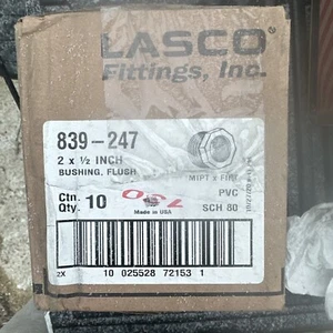 Zoro 839-247 Pvc Reducing Bushing, Mnpt X Fnpt, 2 In X 1/2 In Pipe 1 Case (10) - Picture 1 of 2