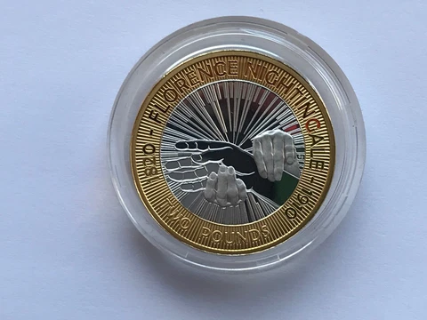 2010 SILVER PROOF PIEDFORT FLORENCE NIGHTINGALE TWO 2 POUND COIN Cover