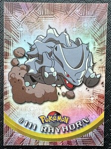 2000 Topps Pokemon TV Animation Edition Series 2 Rare Rainbow Foil Rhyhorn #111