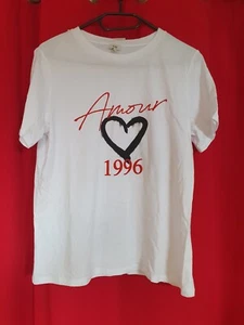 NEW RIVER ISLAND T-Shirt heart AMOUR Womens T-Shirt RRP £30 Various sizes - Picture 1 of 4