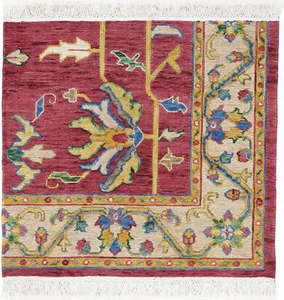 Nimbaft Teppich Orient Perser Rug Gabbeh Kelim Kilim Pinkrot Quadrat Design 3D - Bild 1 von 1