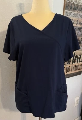 Urbane Size L Scrub Top, Navy Blue - Image 1 of 3