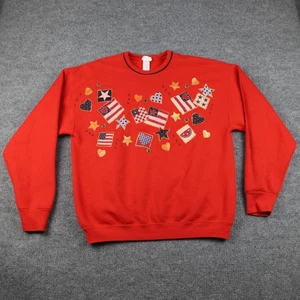 India Ink Hartworks Sweatshirt Womens One Size Patriotic Hand Painted Made USA - Picture 1 of 11
