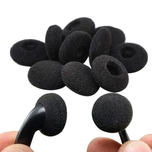 Black Foam Earphone Ear Pads 10 Pairs for Comfortable Music Listening - Picture 1 of 12