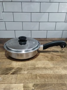 Saladmaster Cookware Stainless Steel 18-8 Tri-Clad 9" Skillet W/ Vapo Lid - Picture 1 of 6