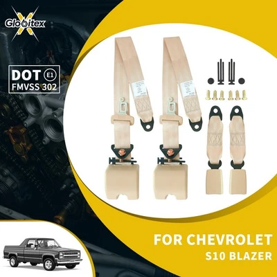 2X Correas de cinturón de seguridad ajustables beige de 3 puntos para Chevrolet S10 Blazer coche Foto 1 de 4