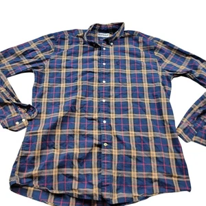 Barbour Shirt Men's Large Blue Multicolor Tailored Fit Plaid Long Slv Button Up - Picture 1 of 5