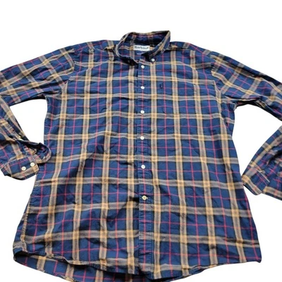 Barbour Shirt Men's Large Blue Multicolor Tailored Fit Plaid Long Slv Button Up - Image 1 of 4