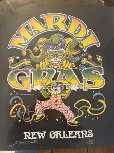 Vintage Limited edition 1989 Mardi Gras Poster Signed And Numbered - Picture 1 of 8
