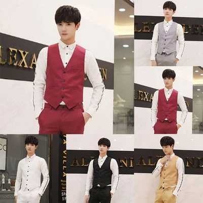 Mens Vest Clothing Waistcoat Winter All Seasons Business Double-breasted - Image 1 of 4