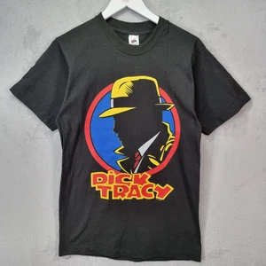 Vintage Dick Tracy T-Shirt Herren Medium schwarz Disney Einzelnaht Silhouette Pr - Bild 1 von 10