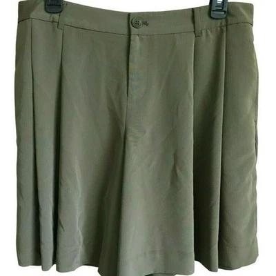 Pantalones Cortos Lauren Ralph Lauren Petite Talla 10P Salvia Verde Oliva Sedoso Plisados Foto 1 de 4