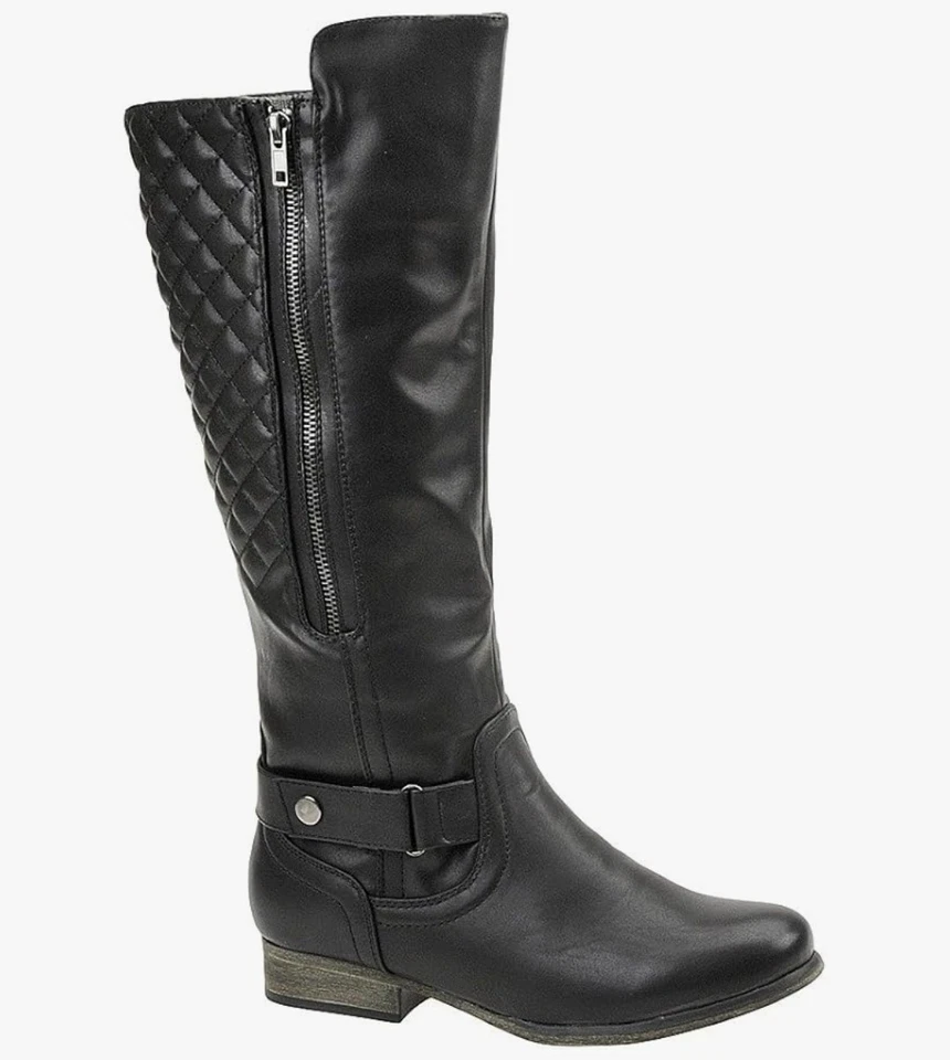 Bota alta para mujer MIA Cassandra pantorrilla ancha talla 6M negra 1257-BLK-6 Foto 1 de 1