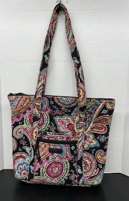 Vera Bradley Bolso de Hombro Mediano de Cachemira Parisina Cartera Bolso de Mano Foto 1 de 4