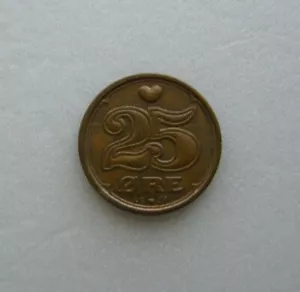 Denmark Coin 25 Ore 1993 Bronze 17.5mm - Picture 1 of 2