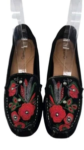 Baretraps Damen Otella Blumen bestickt schwarz Wildleder Halbschuhe Größe 8 - Bild 1 von 10