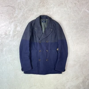 Paul Smith Wool&Viscose Double Breasted Two Tone Pea Coat - Picture 1 of 19