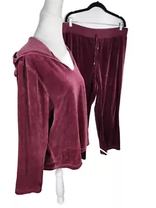 Venezia Wms 18/20 Pflaume Farbe Stretch Velour Baumwolle Poly Freizeitkleidung Anzug S25 - Bild 1 von 24