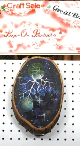 Hand Painted Walnut Space Design w/ Lightning And Meteors - Picture 1 of 4