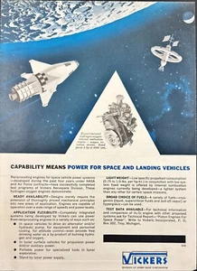 Vickers Power for Space and Landing Vehicles Troy MI Vintage Print Ad 1963 - Picture 1 of 6
