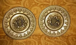 Set mit 2 gestanzten verzierten Kupferplatten - 11,75 Zoll D - Bild 1 von 4