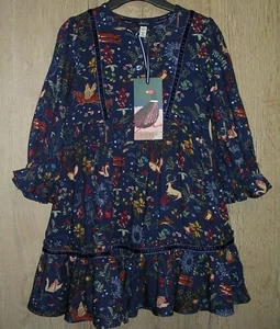 Joules New Girls Blue Floral Long Sleeve Dress Age 18-24 Months RRP £32.95 - Picture 1 of 4