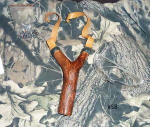 Hand-crafted wooden slingshot catapult. Bur Oak. Signed. Includes 3M glasses! - Picture 1 of 3