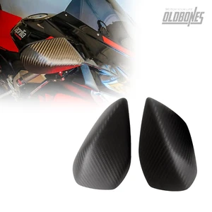 For Aprilia RSV4 2022 Carbon Fiber Mirror Cover Plain Weave 1 Pair-Matte - Picture 1 of 15