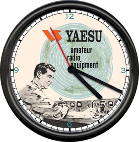Yaesu Amateur Radio Hamm Equipment Tube Dealer Sales Sign Wall Clock Cover